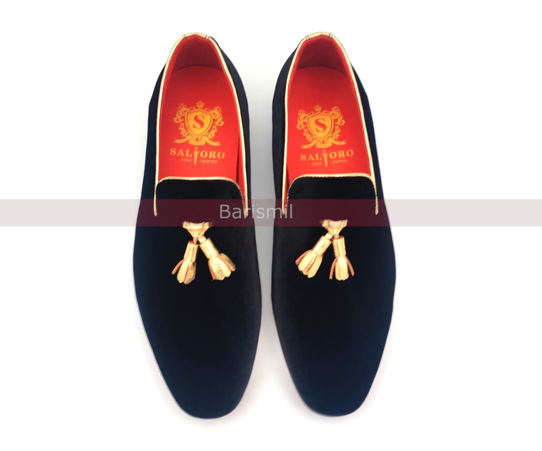 Handcrafted Black Velvet Loafers: Men's Gold Tassel Belgian Dress Shoes - Etsy Handcrafted Black Velvet Loafers: Men's Gold Tassel Belgian Dress Shoes - Etsy
