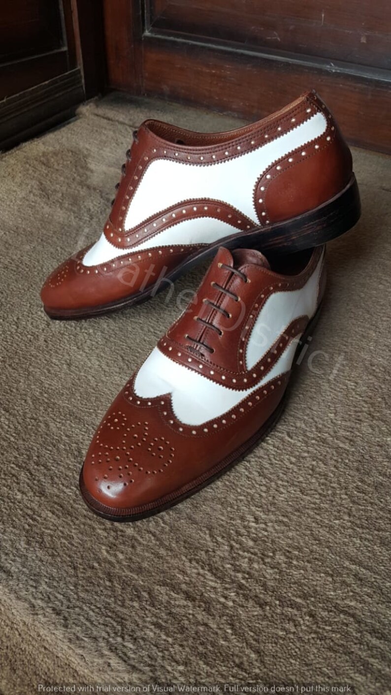 Men's Spectator Shoes Classic Handmade Leather Wingtips Etsy