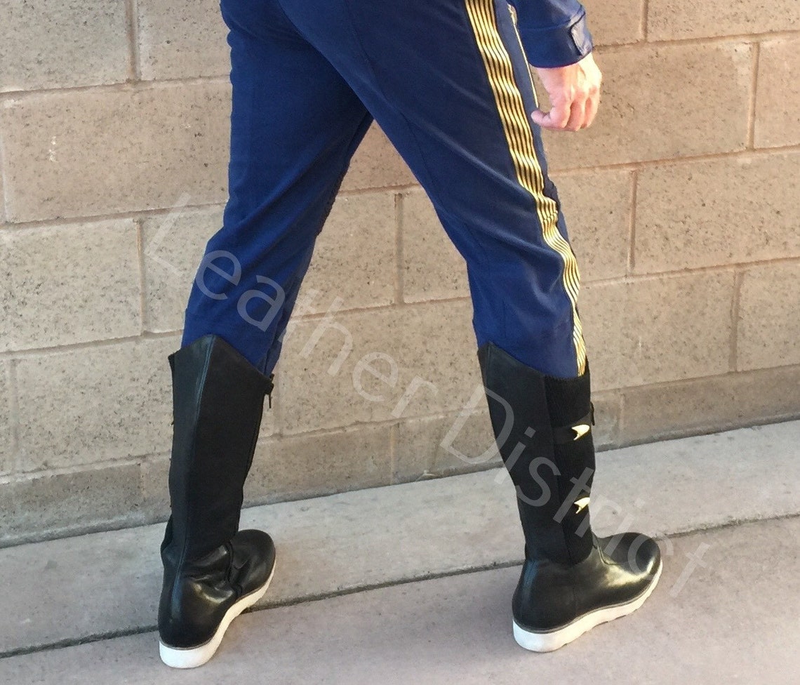 Handmade Tall Leather Uniform Boots Custom Made Star Trek Etsy