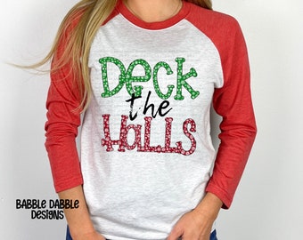 Deck the Halls Polka Dots ~ Weihnachten PNG Sublimation ~ Digitaler Sofort Download