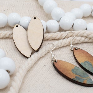 Unfinished Wood Earring Blanks for Jewelry Making - Craft Supplies for Earrings - 1/8” Sublimation Dangles - DIY Paint, Stain Earring Crafts