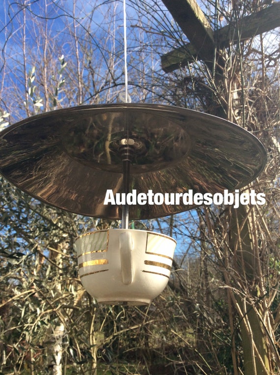 Bird Feeder Porcelain And Stainless Steel Etsy