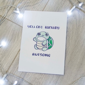 Vous êtes tortueux génial / Valentine carte pour fille , pour les enfants , pour bestie , pour elle, pour lui / Carte tortue pour ami génial