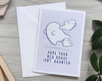 Funny new home card / housewarming card/ congratulations card / haunted house card / moving house card / new home gift / first home card