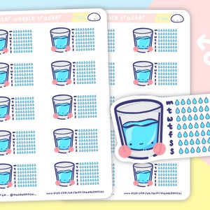 Tägliche Wasser Hydration Weekly Tracker Planner Aufkleber - Funktionales Tracker Blatt, Hydration Reminders, Gesunde Gewohnheiten