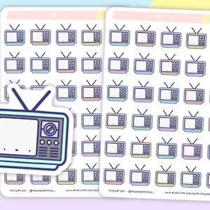 Adesivo de planejador funcional de programas de TV - lembretes de programas de TV, binge assistindo TV, rastreadores de filmes, rastreamento de séries de TV