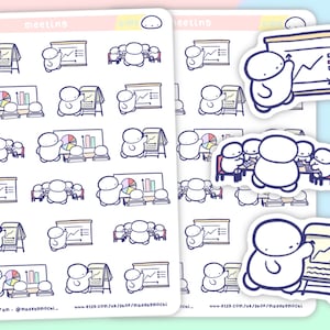Zakelijke bijeenkomststickers - Vergaderingstickers, Presentatiestickers, Baasstickers, Werkstickers, Leraarstickers, Thuisschoolstickers