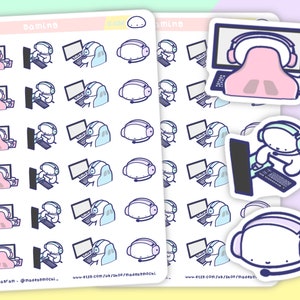 PC Video Gaming Planner Sticker - Gamingsessies, Nerd Stickers, Gaming Tracker, Rest Day Stickers, Gamer Girl Stickers