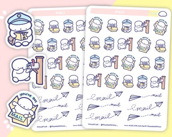Mail Planner Sticker Set - Happy Mail, Delivery Icons, Postal Organization