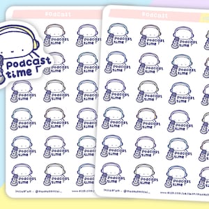 Podcast Time Icon Planner Sticker - Audio Entertainment , Podcast Tracking , Podcast Reminders , True Crime Podcast , Me time Stickers