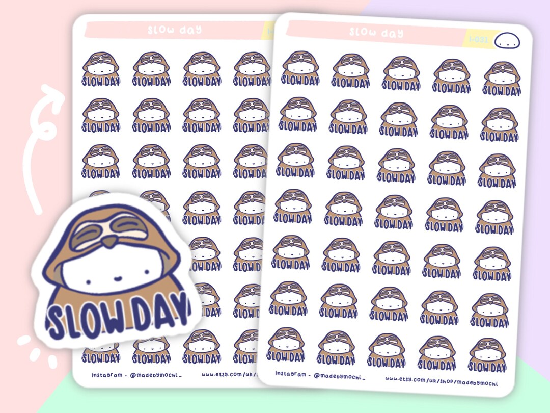 Sloth , Sleepy Animal Planner Stickers Rest Day , Slow Days, Lazy Vibes ...