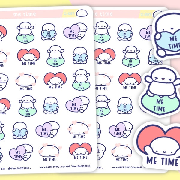 Me Time Self Care Planner Stickers - Mindful Journey , Self Reflection, Wellness Journal , Mental Health