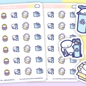 Recycling Bin Tracker Planner Sticker - Eco-Friendly, Waste Management, Sustainability