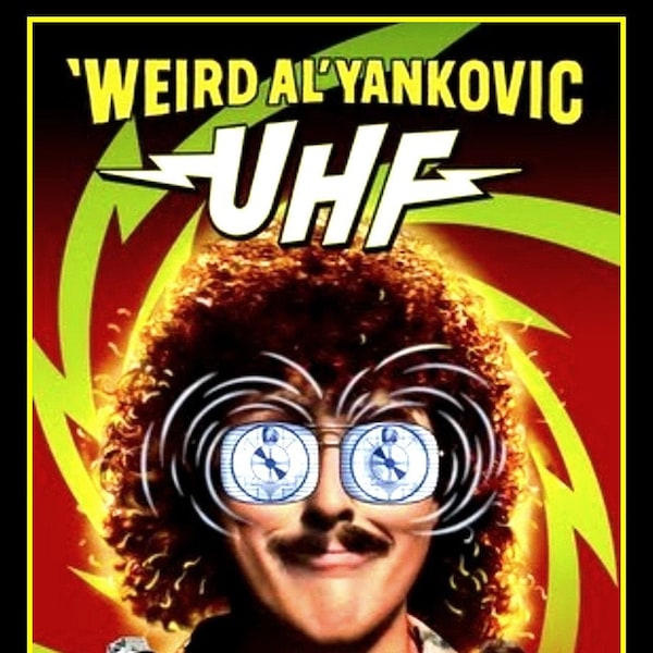 4.25" Funny Weird Al Yankovic UHF vinyl sticker. 80's Cult classic comedy movie decal for car, laptop, etc.