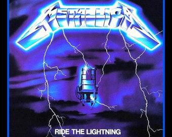 Calcomanía de vinilo de 4" de rock and roll Ride the Lightning. Calcomanía de heavy metal, thrash y speed metal para auto y guitarra.