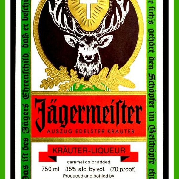 Jagermeister Label Etsy