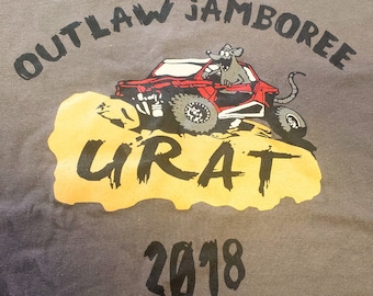 Camiseta URAT para hombre gris grande. Utah 4x4 todoterreno, Moab Outlaw Jeep Jamboree.