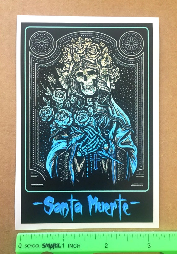 thumbnail image 2 of Santa Muerte / Holy Death 12-Inch White Decal Sticker – FICTIVE STICKERS 2 of 5