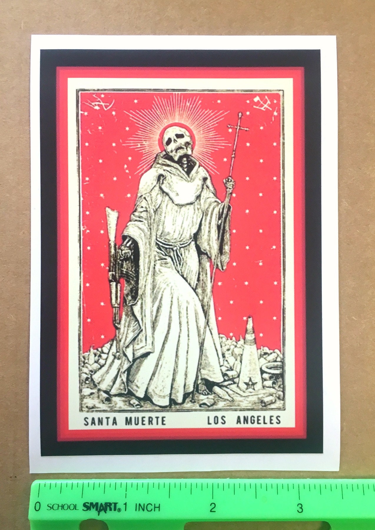 4.5 Santa Muerte vinyl sticker. Grim Reaper. Catholic Angel of Death decal