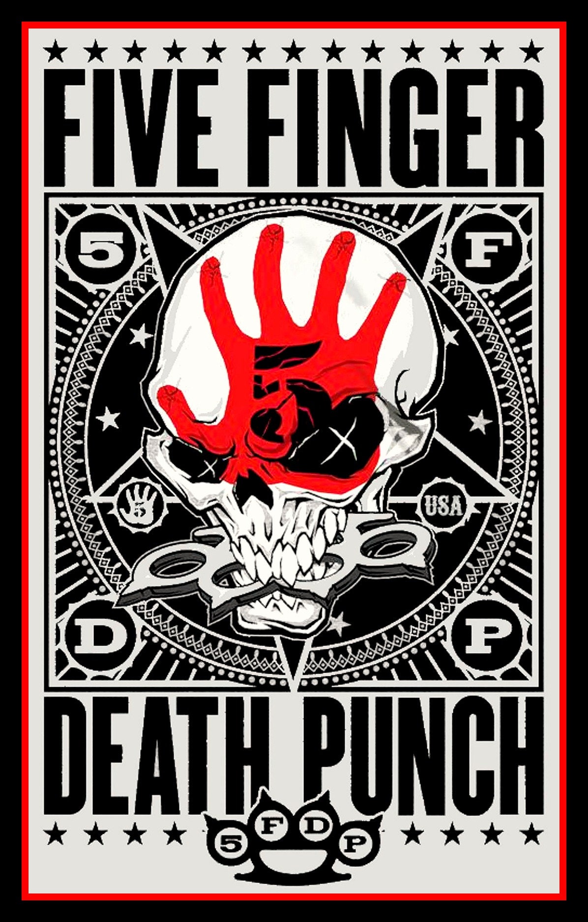 Ffdp Logo Five Finger Death Punch Patch Knuckle TShirtSlayer
