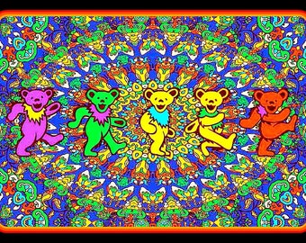5" Grateful Dead Dancing Bears Mandala vinilo adhesivo. Calcomanía hippie para coche, guitarra, portátil, etc.