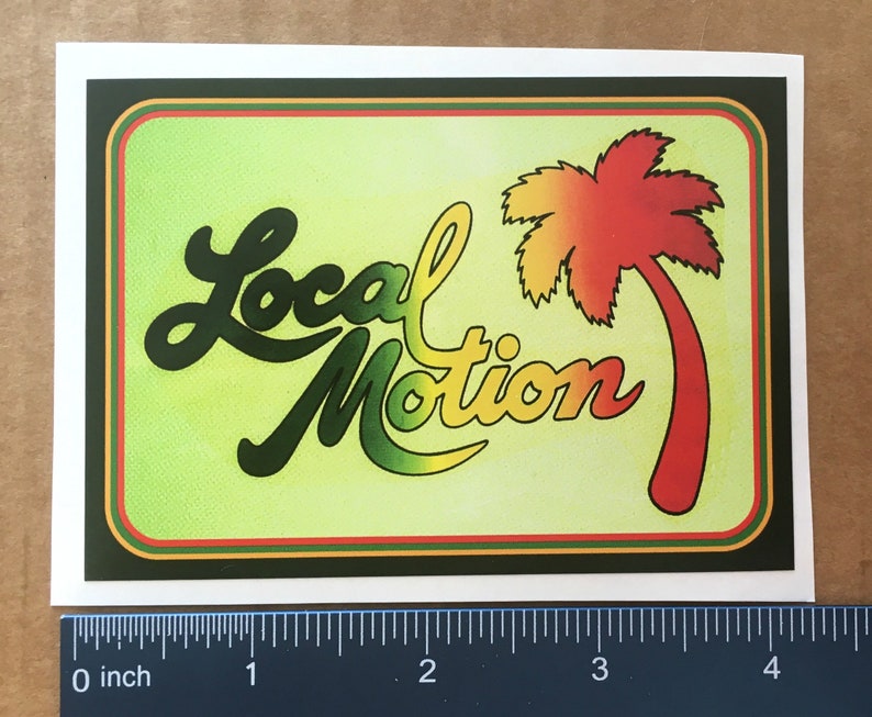 4.25" Local Motion Palm Tree Surfing Vinyl Sticker. Classic Surf Decal ...