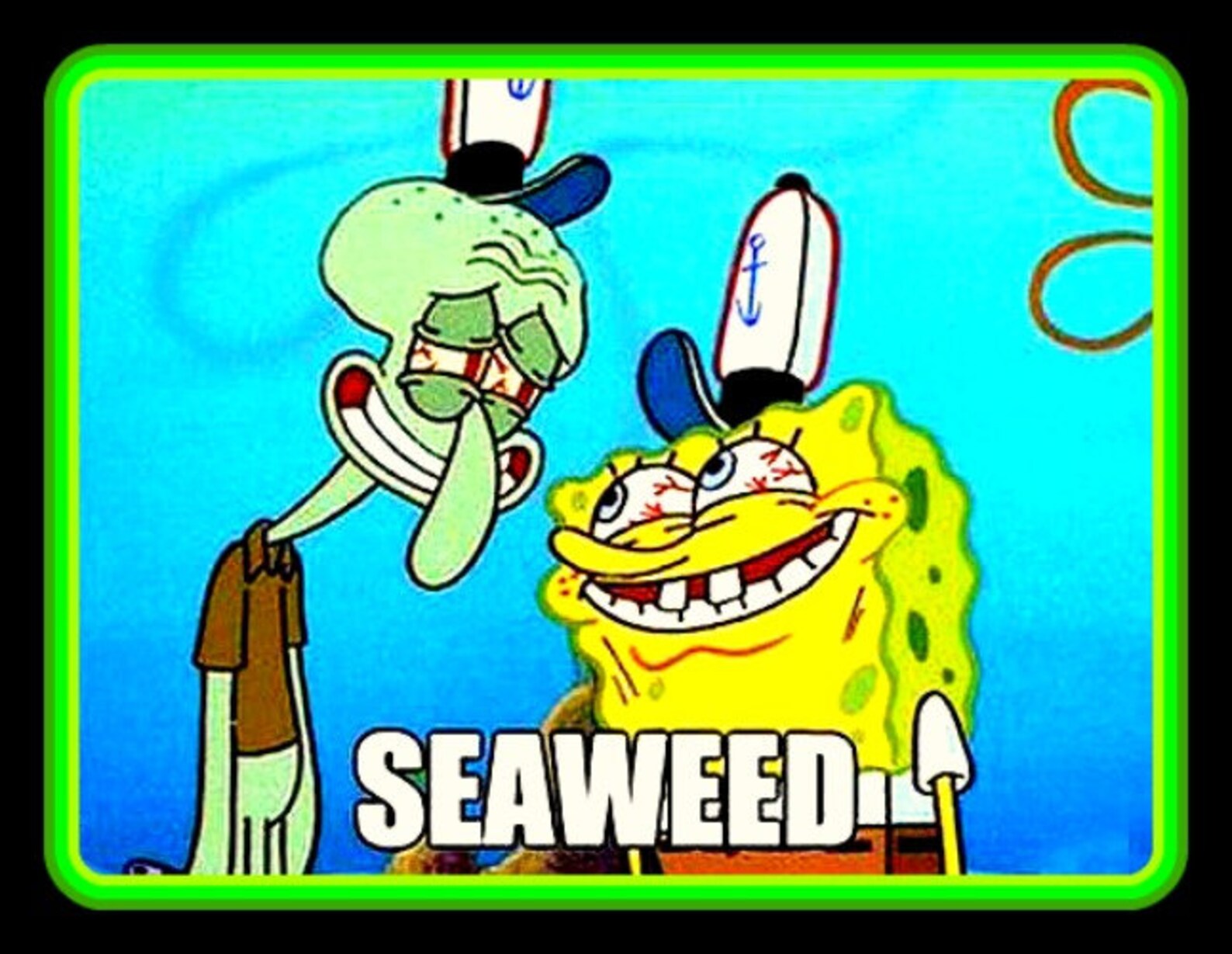 4 Funny SpongeBob Squidward SEAWEED vinyl sticker. Etsy