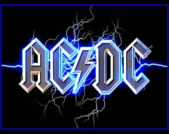Pegatina de vinilo brillante AC/DC Thunder de 4,5". Calcomanía heavy metal para coche, guitarra, monopatín, portátil, etc.