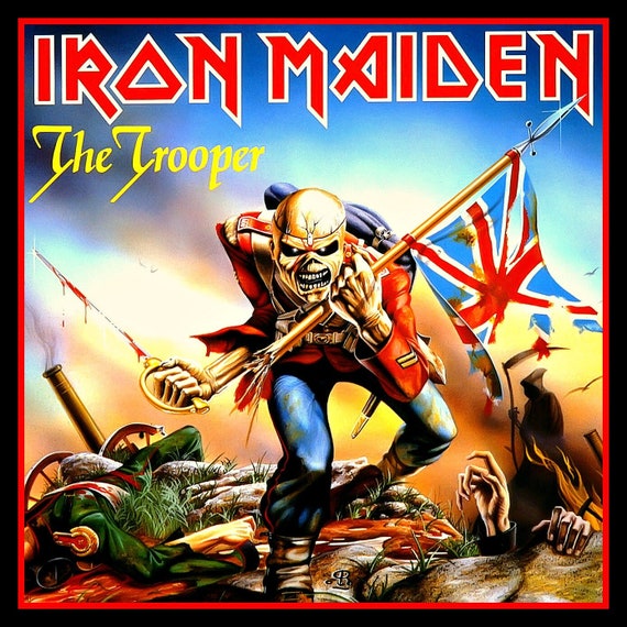 Adesivo in vinile Iron Maiden The Trooper da 4. Decalcomania classica Heavy  Metal per auto, chitarra, skateboard, ecc. -  Italia