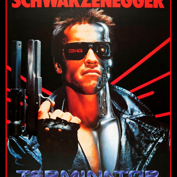 4.5" Schwarzenegger TERMINATOR vinyl sticker. Classic 80's Sci-fi movie monster decal for car, laptop, tumbler, etc.