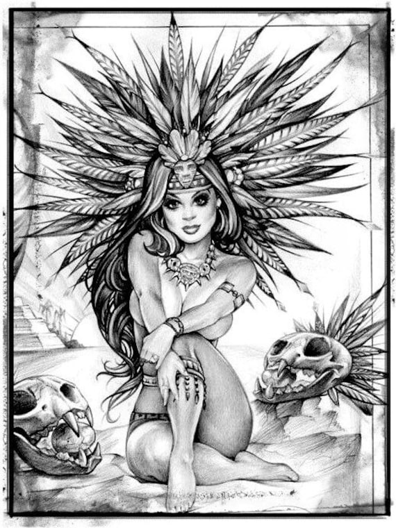 4.75 Sexy Latina Pin up Girl Vinyl Sticker. Busty Aztec - Etsy Hong Kong