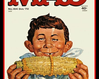 RARE 4.75" MAD Magazine Cornhole Sticker. Funny 1972 #154 cover decal for car.