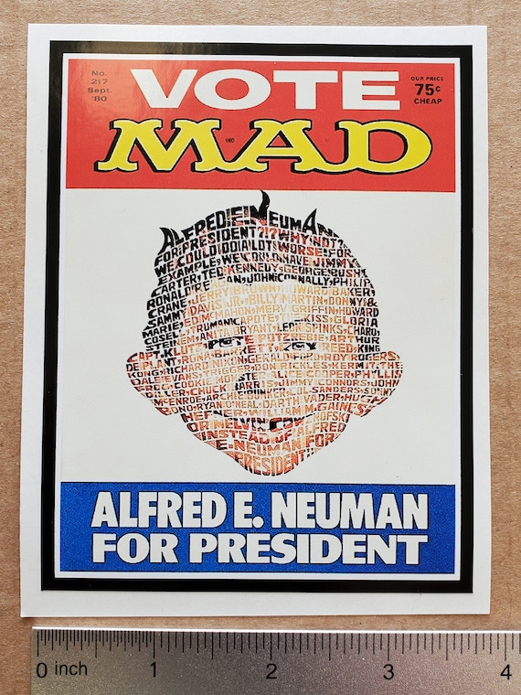 MAD アルフレッド・E・ニューマンサイン入ポスター 4.75