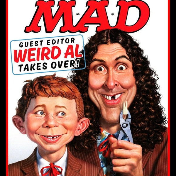 4.5" Funny MAD Magazine Weird Al Yankovic cover Sticker. Alfred E. Neuman decal.