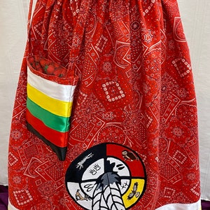 Red Medicine Wheel Ribbon Skirt