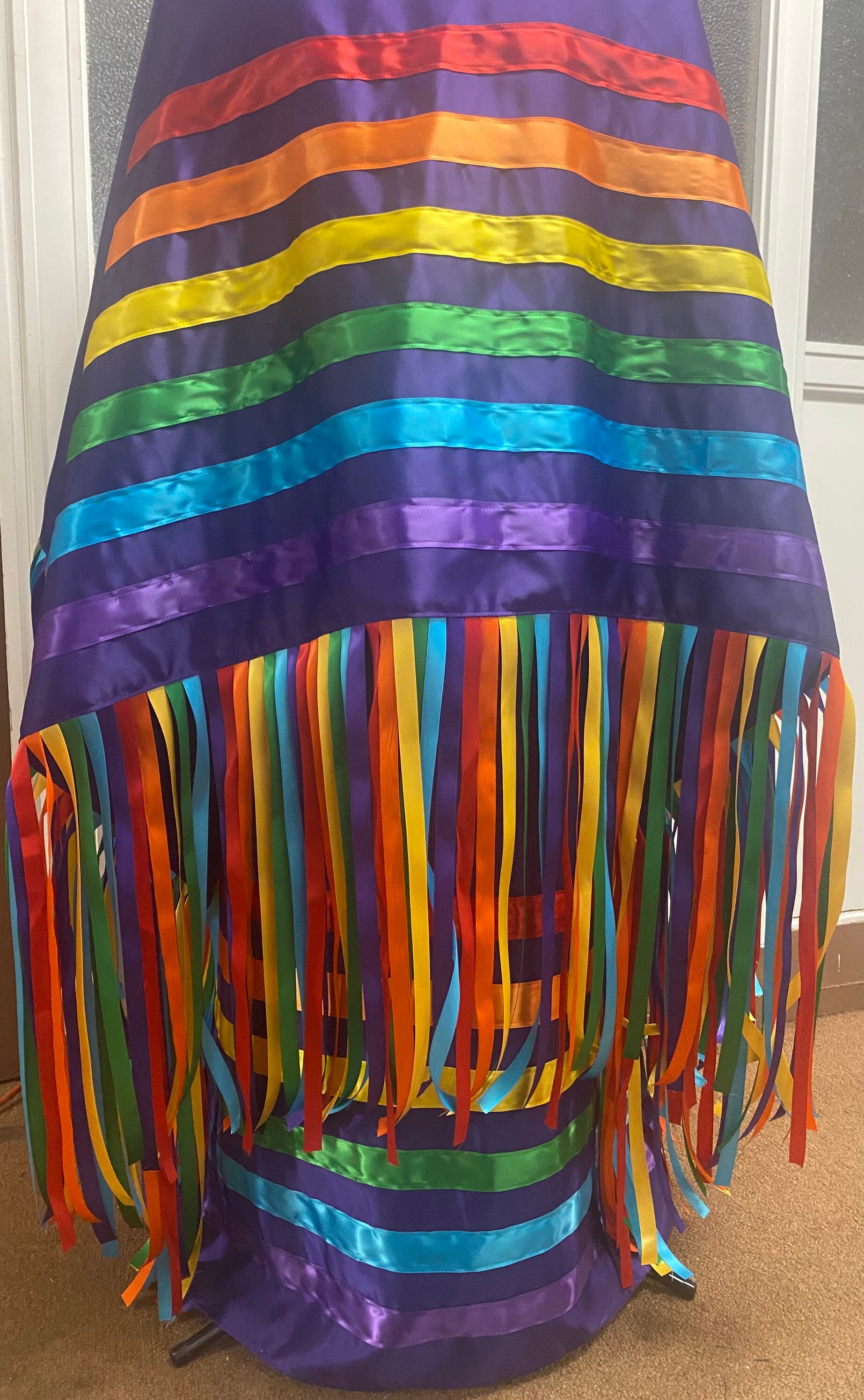 Handmade Blue Purple Orange Floral Ribbon Skirt main image 0