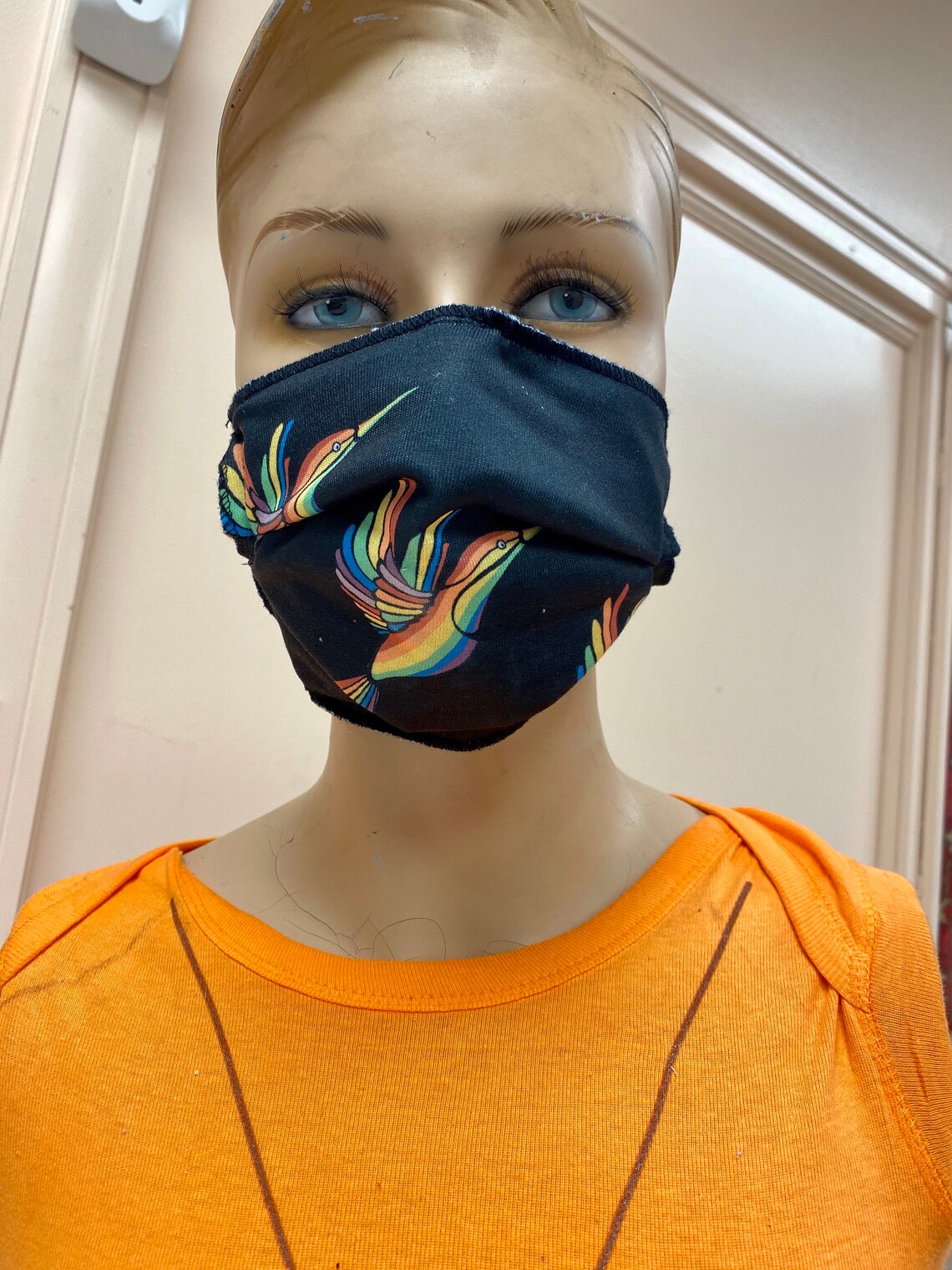 Rainbow Hummingbird Face mask protection Etsy