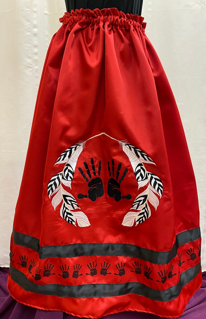 Embroidered MMIW Red Ribbon Skirt Set Etsy