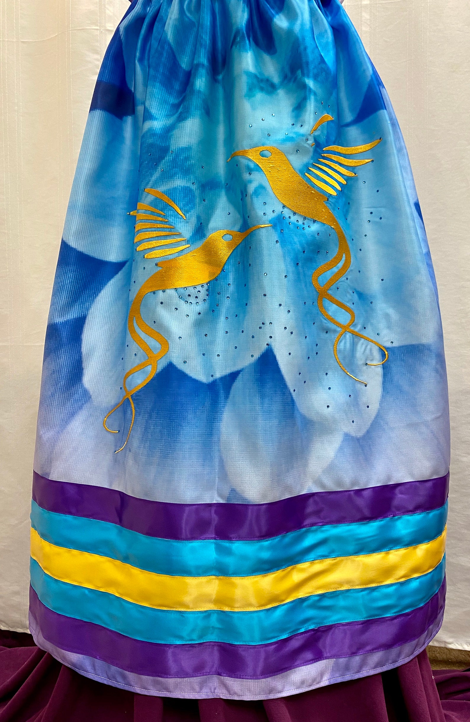 Embroidered Hummingbird Ribbon Skirt Set | Etsy