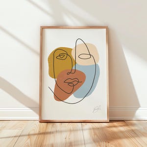 Line Art Face - Art Print - Physical Print - line Drawing - Abstract Face - Colorful Art - Abstract - Trendy Print