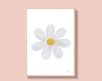 Daisy - Art Print - Watercolor Painting - Flowers - Girls Room - Girls Nursery - Spring - Gardening Gift
