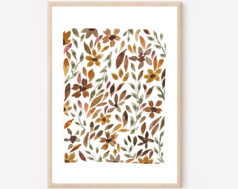 Autumn's Palette - Art Print - Flowers - Watercolor Paintings- Wall Art - Fall Season - Fall Decor - Autumn