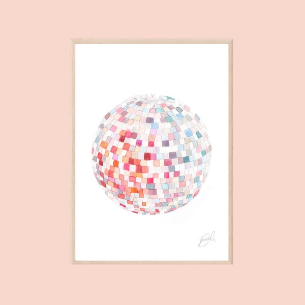 Mirrorball - Art Print - Taylor Swift - Swifties - Discoball - Watercolor Art Print - Folklore - Girl’s Room