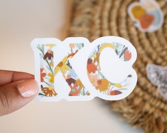KC Floral Sticker - Kansas City - Vinyl Sticker - Matte Waterproof - Laptop Decal - Flowers