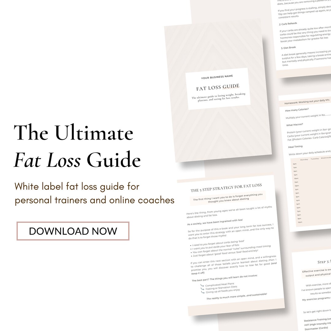 White Label Fat Loss Guide for Coaches Fat Loss Guide for Personal
