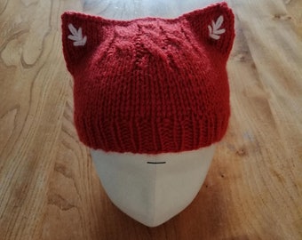 Knitted Fox Ears Hat- Baby, Kids and Adult Sizes!