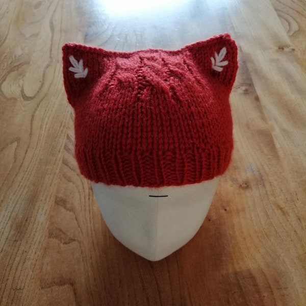 Knitted Fox Ears Hat- Baby, Kids and Adult Sizes!