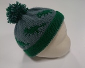 Dinosaur Motif Kids Hat with Pom Pom - Colour Options Available