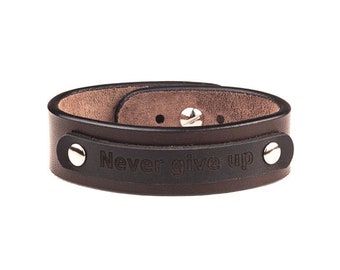 Wide leather bracelet, Men leather bracelet, Brown bracelet, Leather wristband, Women leather cuff, Engraved bracelet, Leather bracelet men