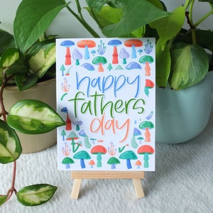 Biglietto di auguri per la festa del papà con funghi / Regalo per papà / Fatto a mano